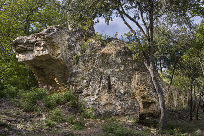 France, Gard, Vers Pont du Gard, remains of the Roman aqueduct over 52 km long which brought water from the Fontaine d'Eure at the foot of Uzès to Nimes via the Pont du Gard