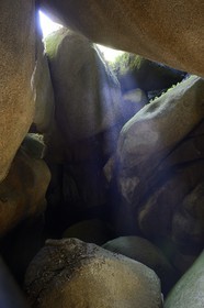 France, Finistere, Parc Naturel Regional d'Armorique (Armorique Natural Regional Park), Huelgoat, granitic chaos of the Huelgoat forest, place called The Devil's Hole ( Le Trou du Diable)
