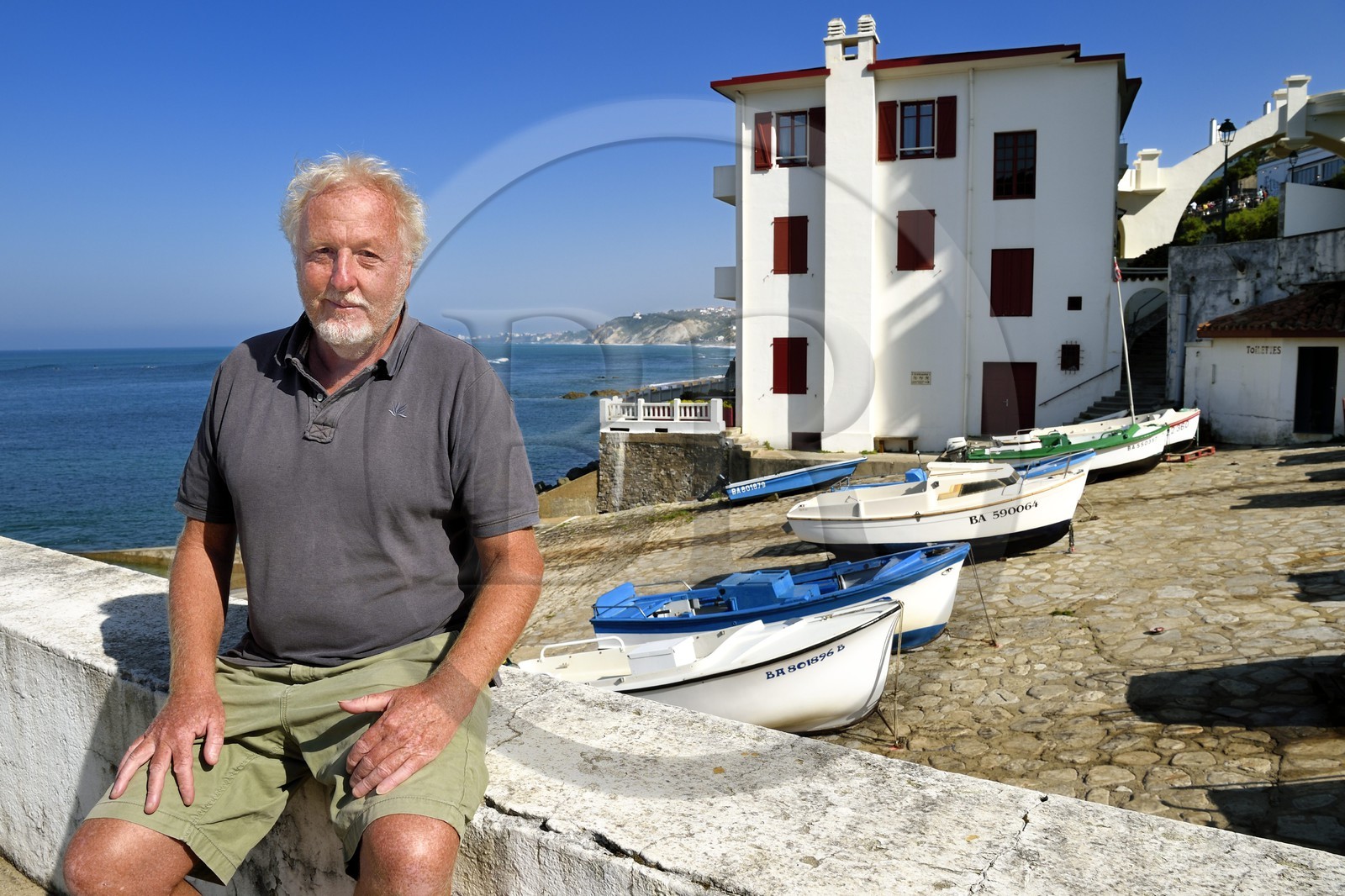 France, Pyrénées-Atlantiques (64), la côte du Pays-Basque, Guéthary, le journaliste, écrivain et réalisateur Alain Gardinier