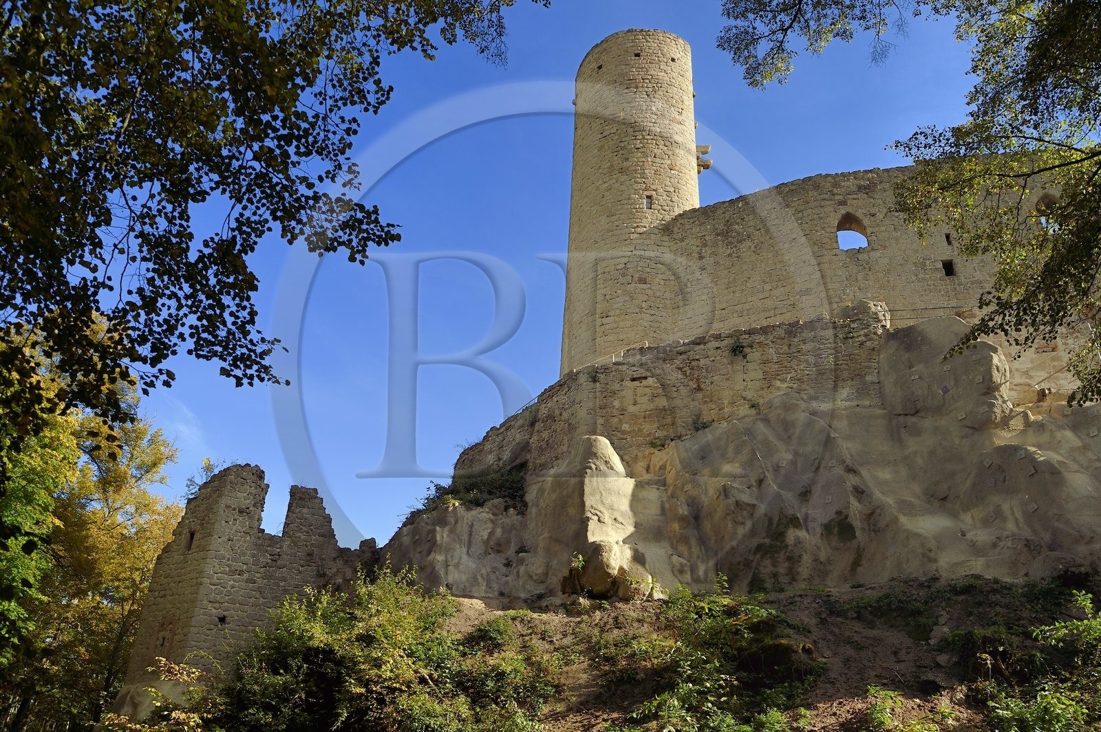 France, Bas Rhin, Alsace Wine Route, Andlau, the castle of Andlau (Haut-Andlau)
