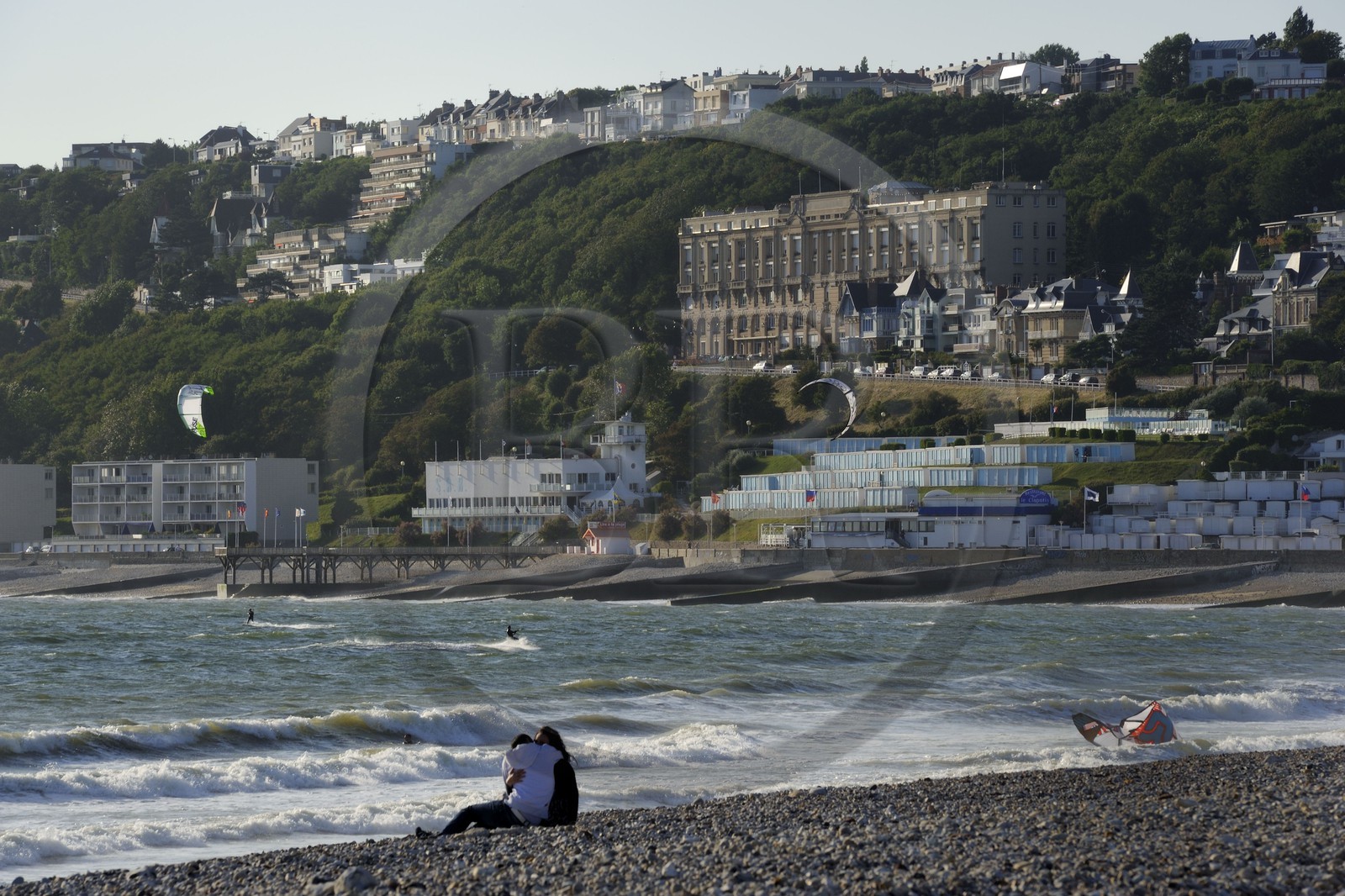 France, Seine Maritime, Sainte-Adresse nearby Le Havre, during the First World War it was the administrative capital of occupied Belgium and the Belgian government therefore moved from October 1914 to November 1918 in the Dufayel Building (visible on the hillside)