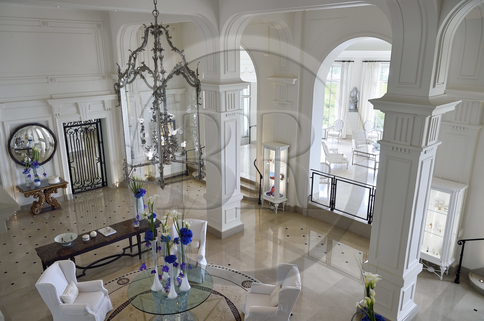 France, Alpes Maritimes (06), Saint-Jean-Cap-Ferrat, le lobby du Grand-Hotel du Cap-Ferrat, palace 5 étoiles du groupe Four Seasons Hotel