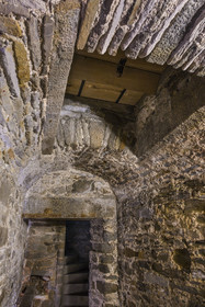 France, Ille-et-Vilaine (35), Côte d'Emeraude, Saint-Malo, l'Hotel Magon, authentique demeure de corsaire, hotel particulier construit pour François Auguste Magon de la Lande en 1725, armateur malouin, corsaire de Louix XV, négrier et directeur de la compagnie des Indes, les anciens entrepots au deuxième sous sol