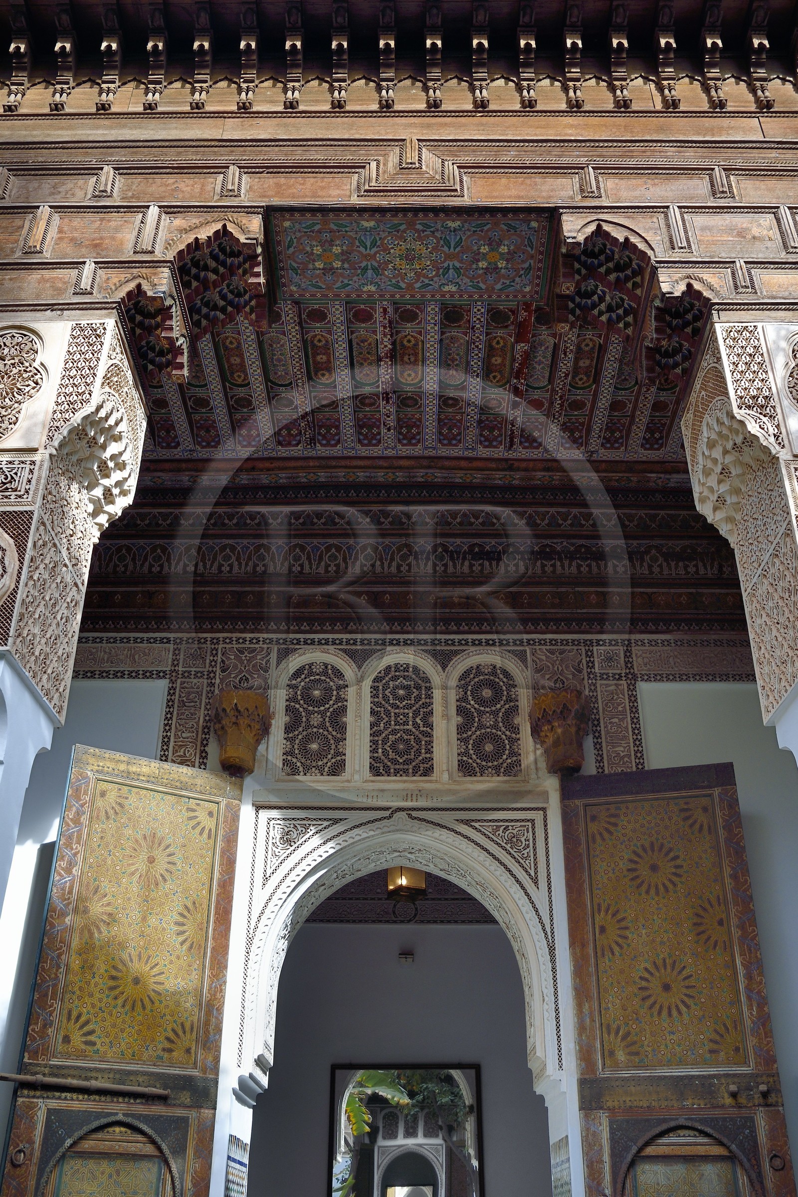 Maroc, Haut-Atlas, Marrakech, ville impériale, Médina classée Patrimoine Mondial de l'UNESCO, Palais de la Bahia