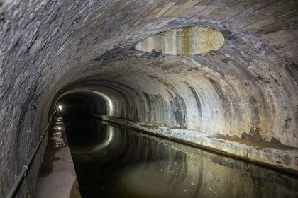 France, Nièvre, La Collancelle, the Collancelle vaults, a 758 m long tunnel of the Nivernais canal