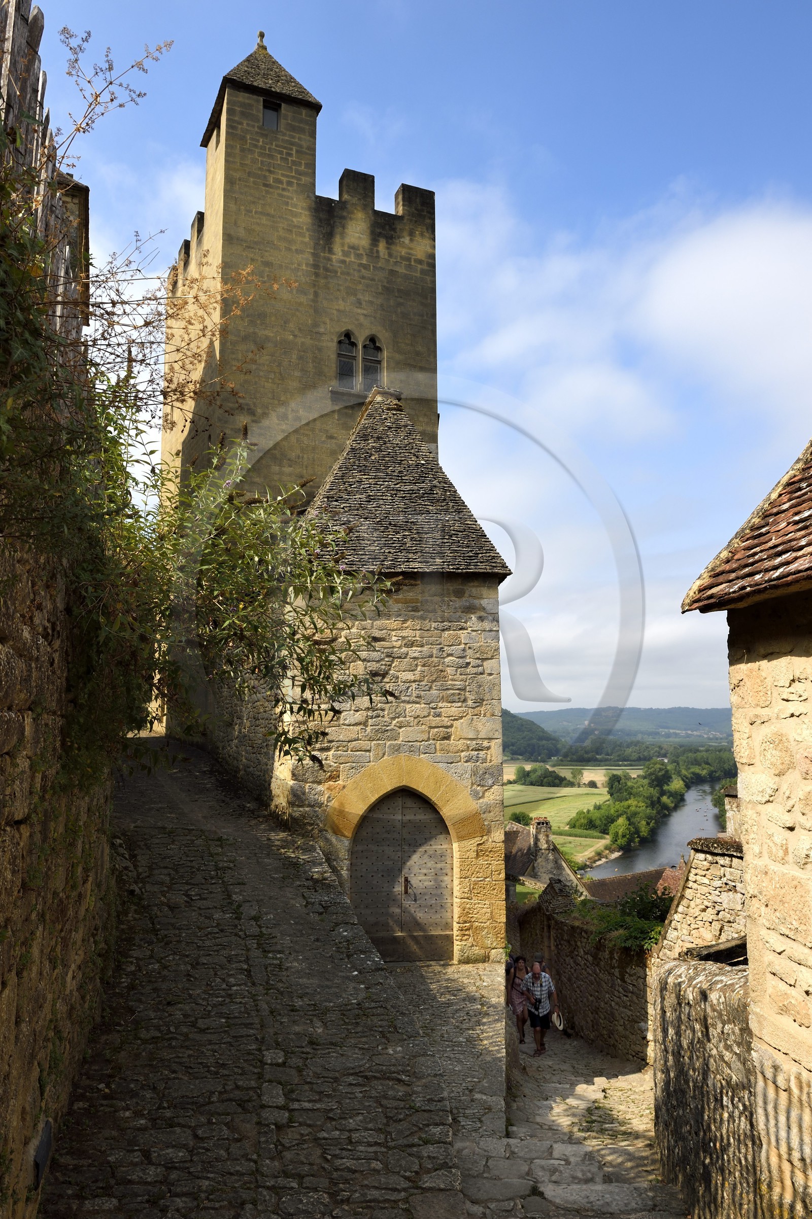France, Dordogne, Perigord Noir, Dordogne Valley, Beynac et Cazenac, labelled Les Plus Beaux Villages de France (The Most Beautiful villages of France), medieval village, tower called of the Convent