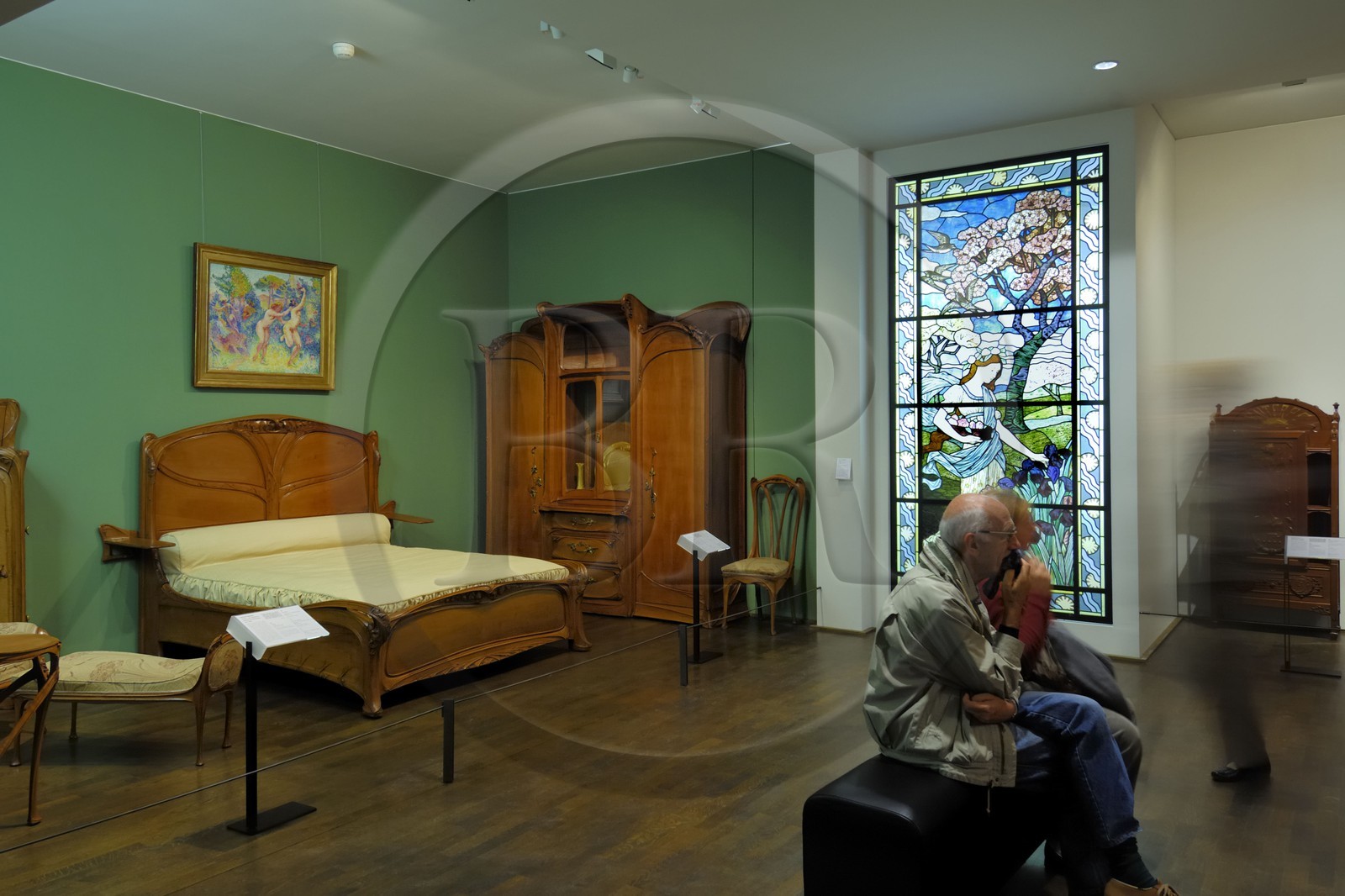 France, Paris (75), Musee des Arts decoratifs (Museum of Decorative Arts) in a Louvre wing, a bedroom of the hotel Nozal from Hector Guimard circa 1903