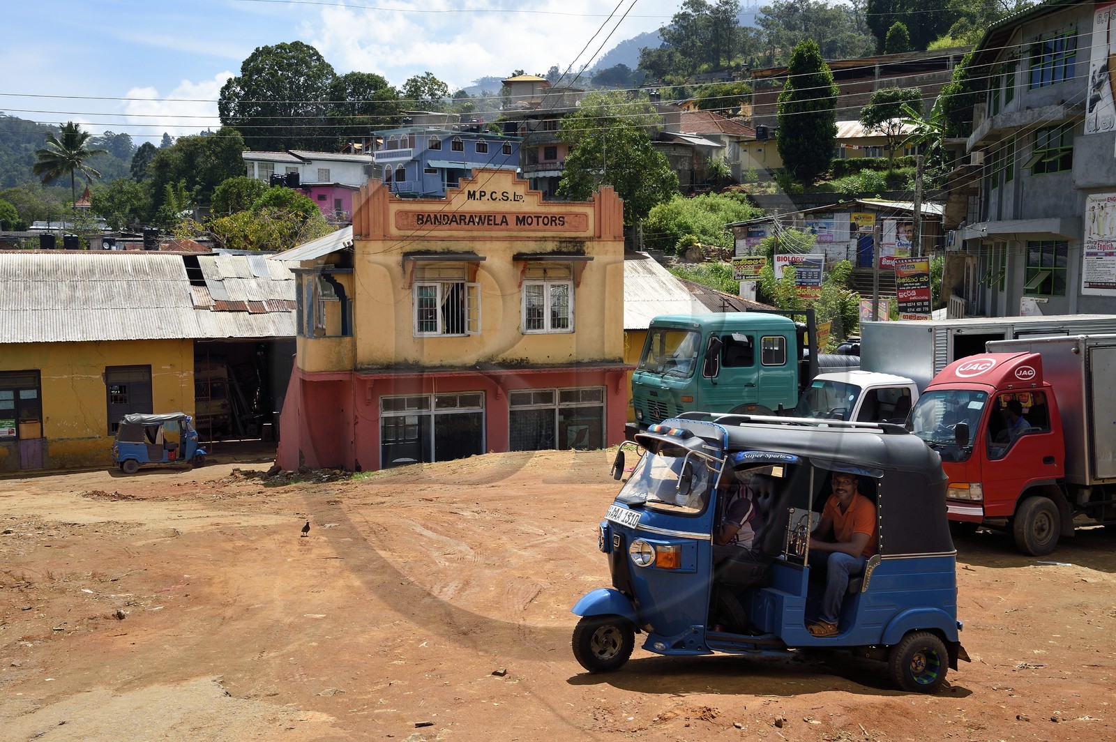 Sri Lanka, Province d'Uva, Bandarawela, tricycle moto-taxi