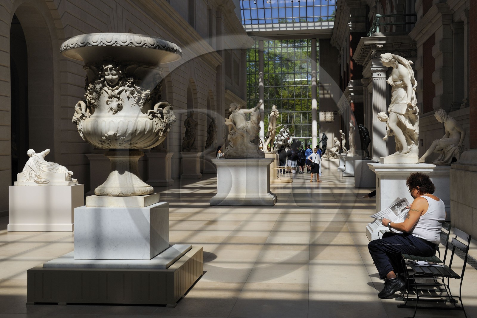 Etats-Unis, New York, Manhattan, East Side, Metropolitan Museum of art (MET), cour de sculptures européennes