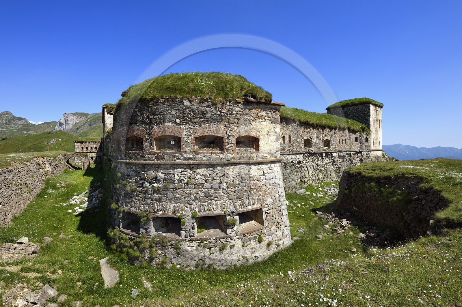 France, Alpes-Maritimes (06), le Fort Central au Col de Tende (1871m), fortifications construites par les Italiens en 1881