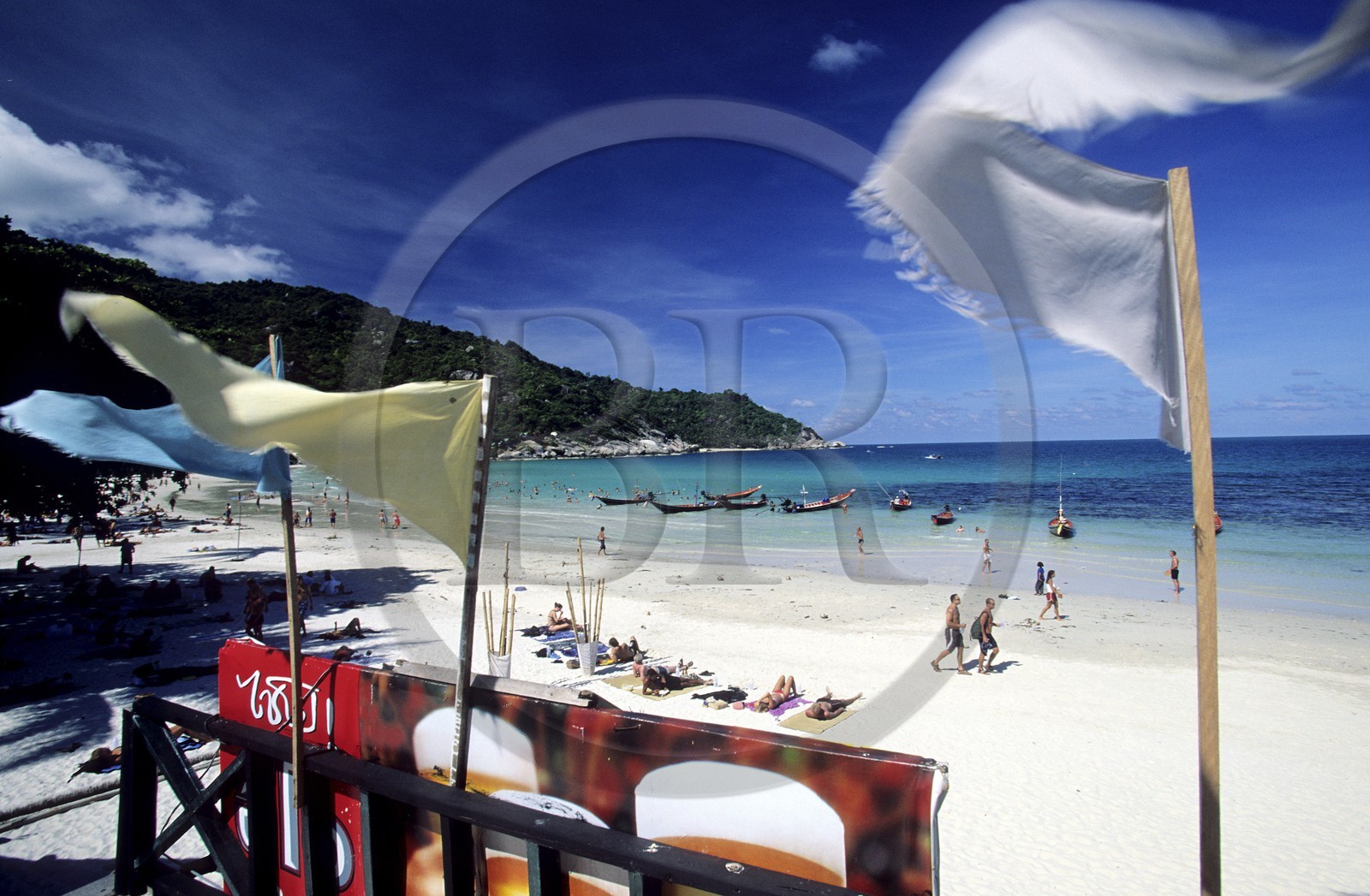 Thaïlande, Archipel îles Samui, Full Moon Party sur l' île de Koh Pha-Ngan, la plage de Had Rin la veille de la fête