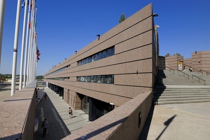 France, Hérault (34), Montpellier, le Corum de l'architecte Claude Vasconi