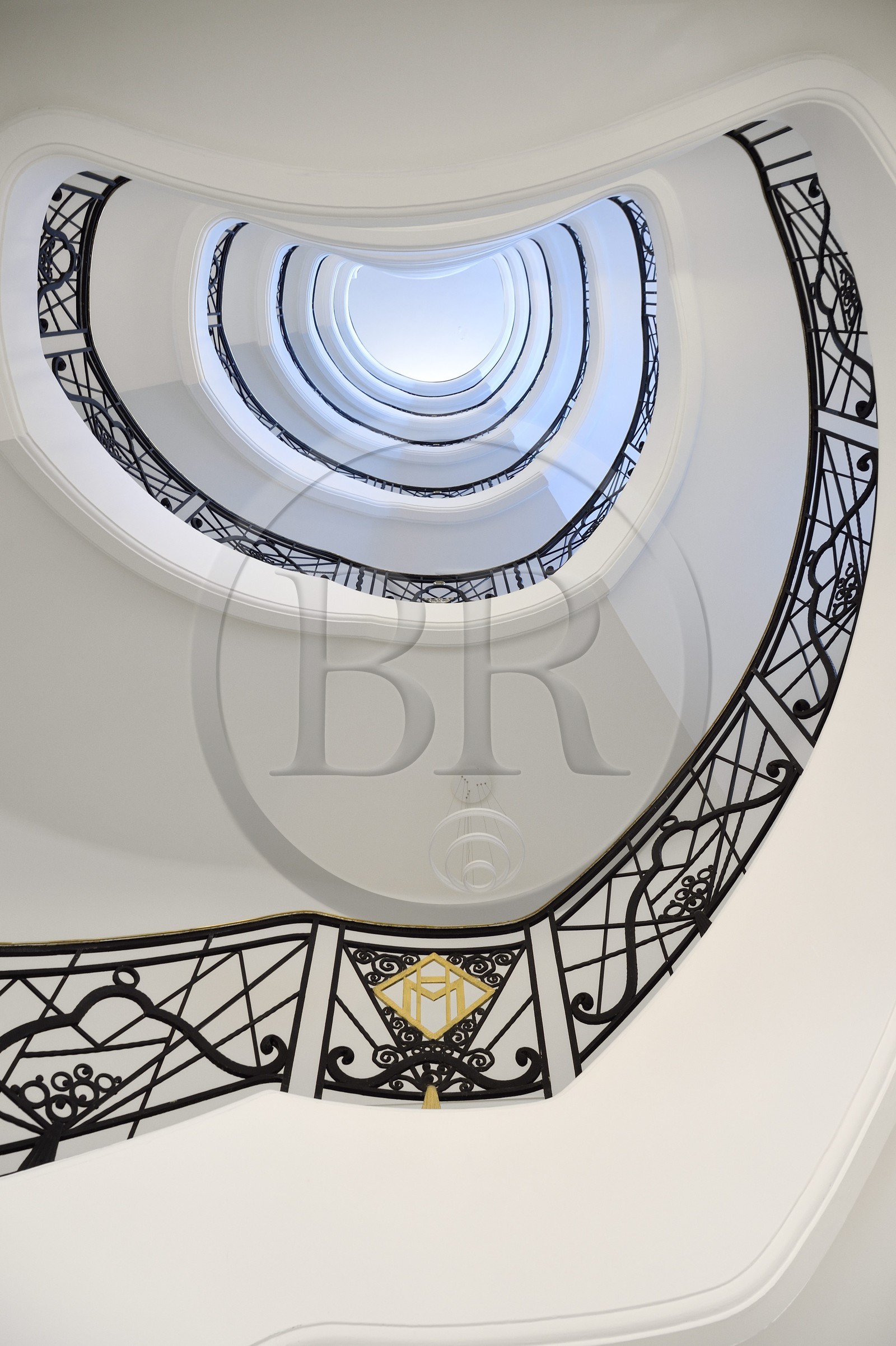 France, Alpes-Maritimes (06), Cannes, le palace du Martinez sur le boulevard de la Croisette, l'escalier