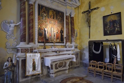 France, Alpes-Maritimes, Lucéram, St Margaret Church, Altarpiece of St. Anthony of Padua attributed to Giovanni Canavesio