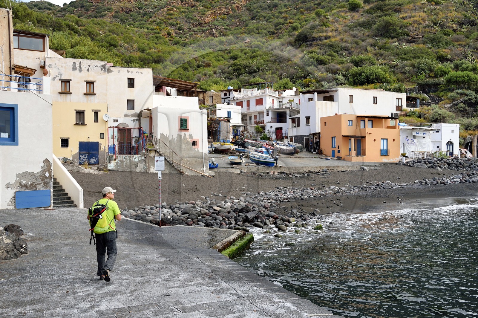 Italy, Sicily, Aeolian Islands, listed as World Heritage by UNESCO, Salina Island, Rinella port