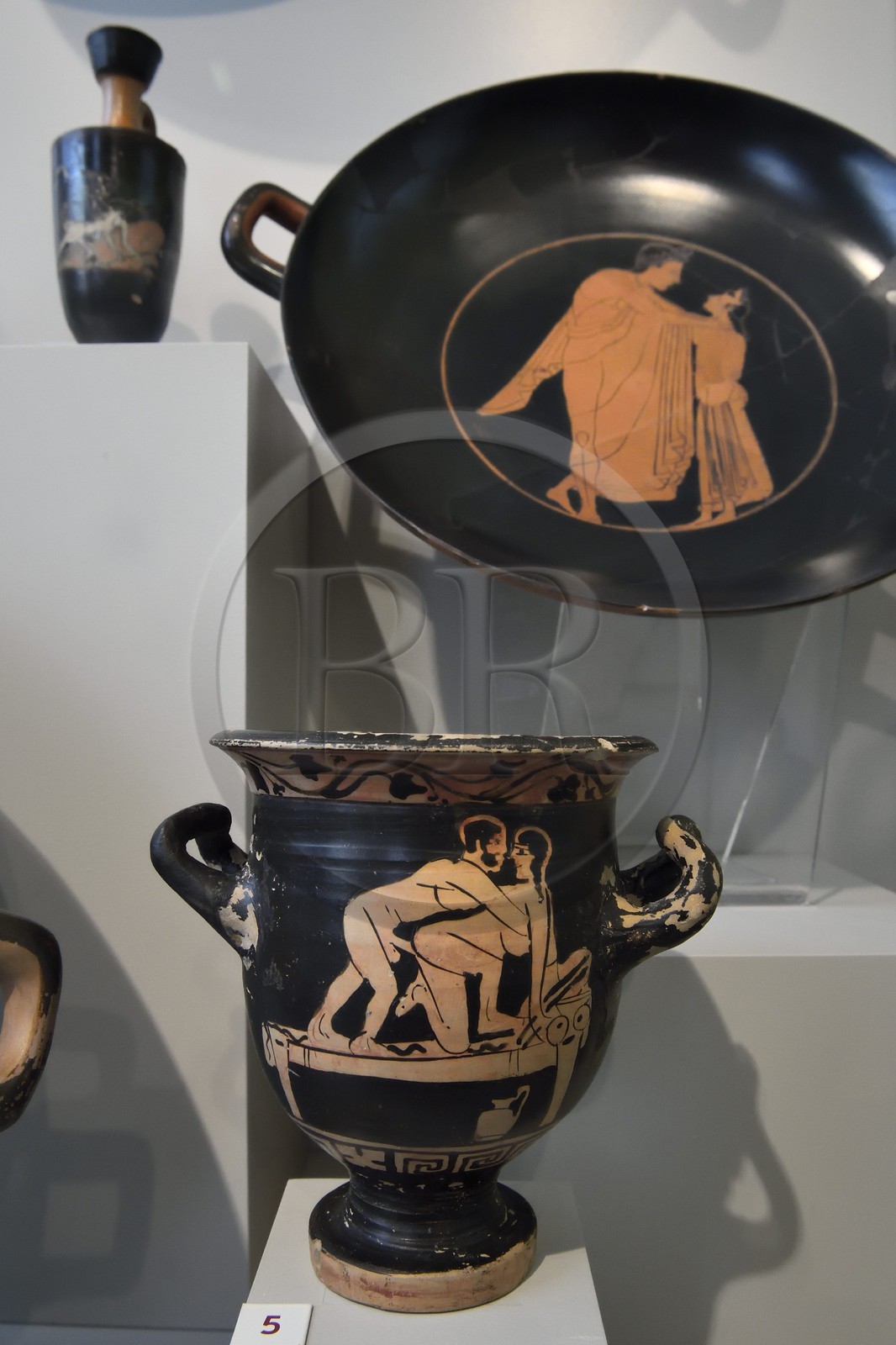 Allemagne, Berlin, l'Ile aux musées, classée Patrimoine Mondial de l'UNESCO, Altes Museum abritant une collection d'oeuvres antiques, vaisselle érotique (VIème-Vème siècle avant JC)