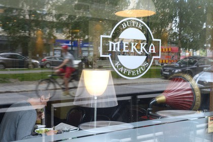 Sweden, Vasterbotten County, Umea, Café Mekka, place frequented regularly by author Stieg Larsson Millenium