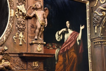 France, Puy de Dome, Clermont Ferrand, rue Pascal, Hotel particulier Martial de Grandseigne (mansion), ceremonial room with 17th century decor