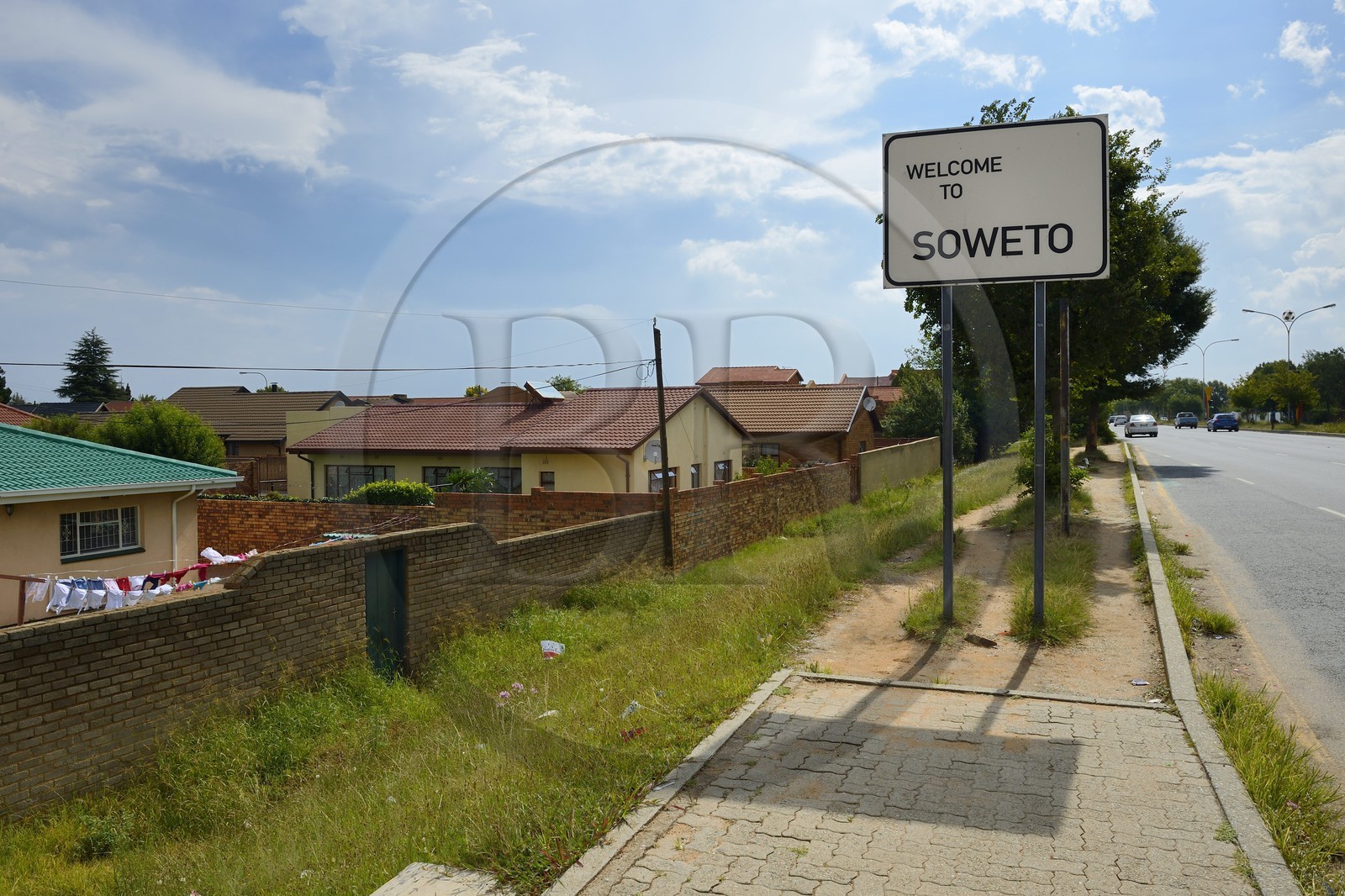 Afrique du Sud, province de Gauteng, Johannesburg, Soweto, panneau routier d'entrée à Soweto