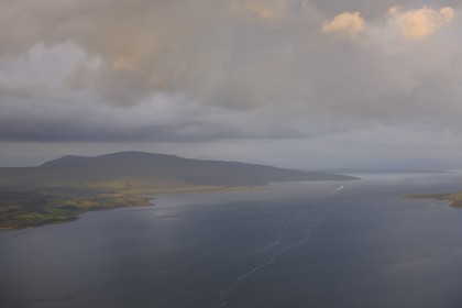 Royaume-Uni, Ecosse, Highland, Hébrides intérieures, Ile de Mull, le Sound of Mull (vue aérienne)