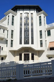 France, Pyrenees Atlantiques, Basque Country coast, Guethary, former art deco Guétharia hotel built in the 1920s turned into a residence