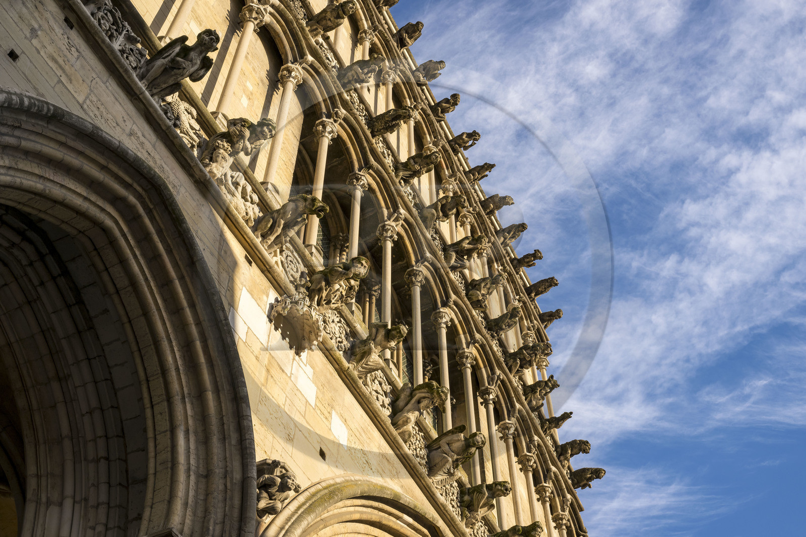 France, Cote d'Or, Dijon, area listed as World Heritage by UNESCO, Notre Dame church, gargoyles on the facade