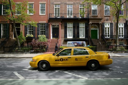 Etats-Unis, New York, Manhattan, Greenwich village, rue Washington Square North, hotels particuliers (townhouses) de style greek revival construits vers 1830