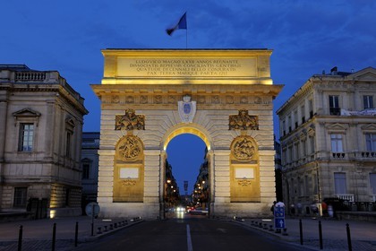 France, Hérault (34), Montpellier, Porte du Peyrou, arc de triomphe