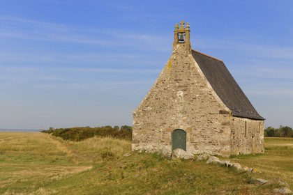 France, Ille et Vilaine, the polder of Mont Saint Michel, Sainte Anne Chapel and the Mount at the end of the sea wall
