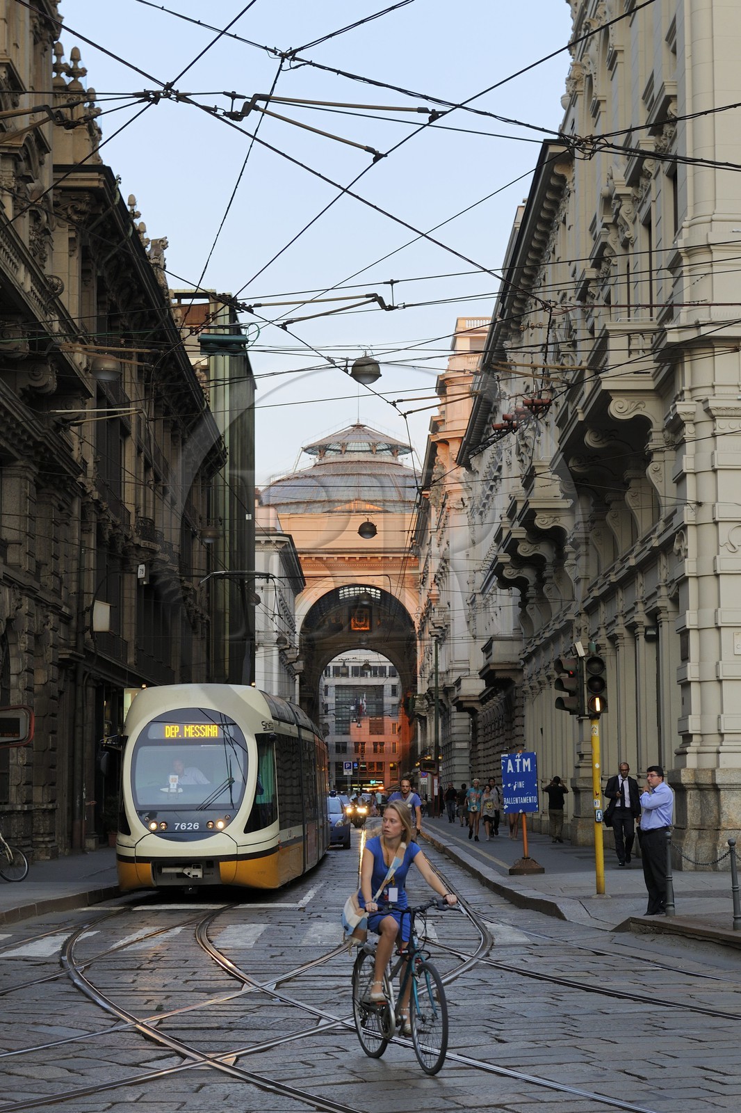 Italy, Lombardy, Milan, Vittorio Emmanuel II Gallery at the end of the Via Tommaso Grossi
