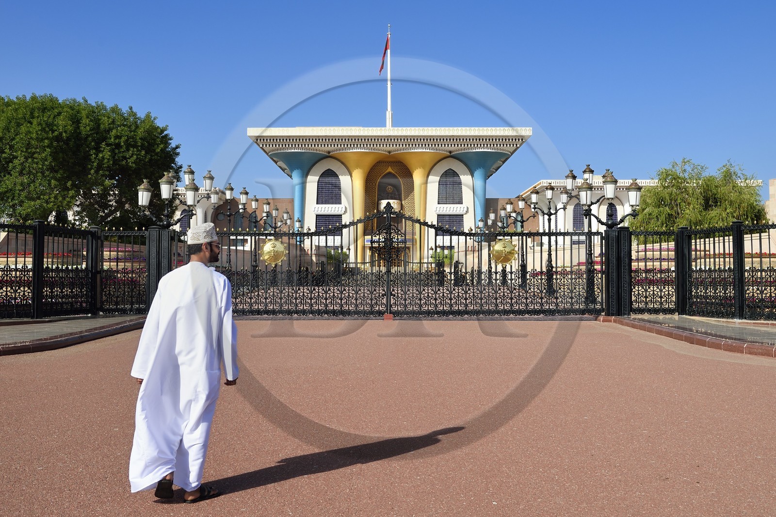 Sultanat d'Oman, Mascate, vieille ville de Mascate, le palais royal de Mascate, résidence du sultan d'Oman qui y reçoit ses hôtes de marque sans néanmoins y vivre