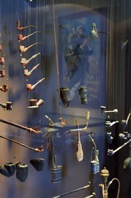France, Dordogne (24), Périgord Pourpre, Bergerac, Musée d’anthropologie du tabac dans la Maison Peyrarède édifiée en 1604, collection de pipes