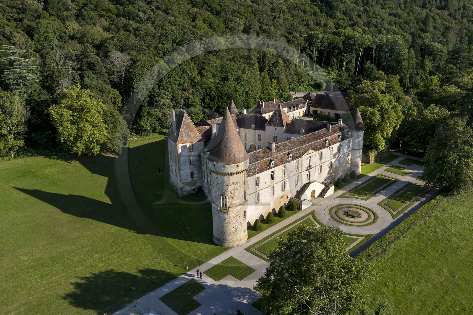 France, Nievre, Regional Natural Park of Morvan, Bazoches, Bazoches Castle which was owned by Marshal Sébastien le Prestre de Vauban (aerial view)