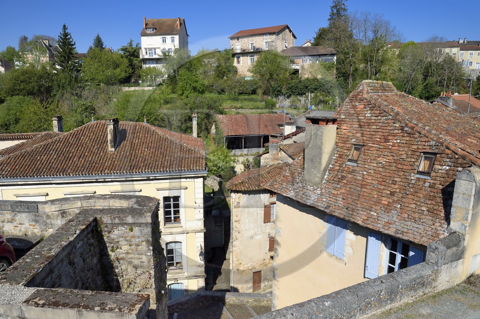 France, Dordogne (24), Périgord Vert, Nontron, rue Antonin Dedibour dans la basse ville
