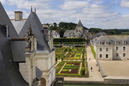 France, Indre et Loire, Loire Valley listed as World Heritage by UNESCO, Chateau de Villandry, the castle and the gardens, owned by Henry and Angelica Carvallo