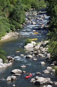 France, Hérault (34), vallée de l' Orb, descente en canoë-kayak de la rivière Orb au moulin de Travassac à Mons la Trivalle