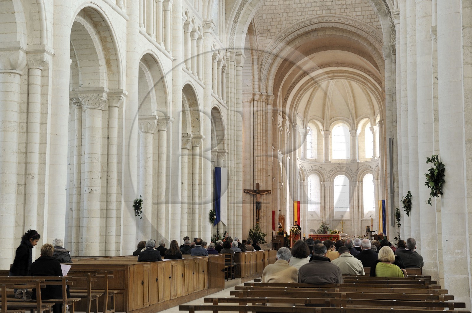 France, Seine-Maritime (76), Saint-Martin-de-Boscherville, Abbaye Saint-Georges de Boscherville du XIIe siècle, l'abbatiale