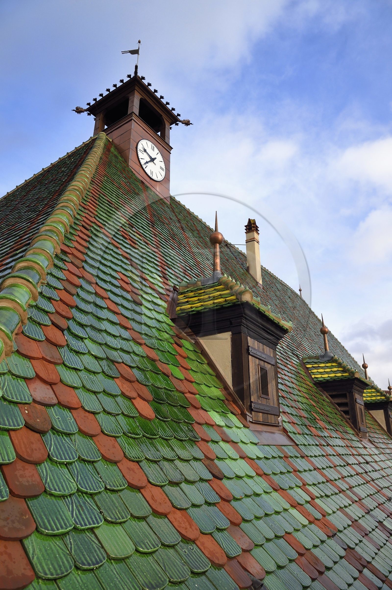 France, Haut-Rhin (68), Colmar, toit vernissé de l'Ancienne Douane (Koifhus)
