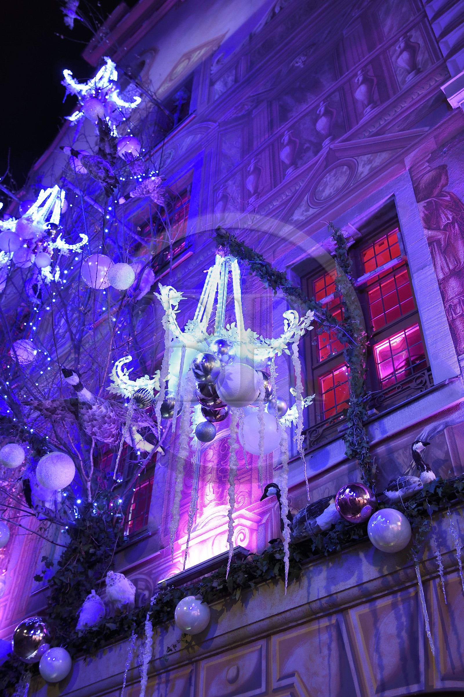 France, Bas Rhin, Strasbourg,  listed as World Heritage by UNESCO, Christmas decoration on the Christian Meyer Pastry shop