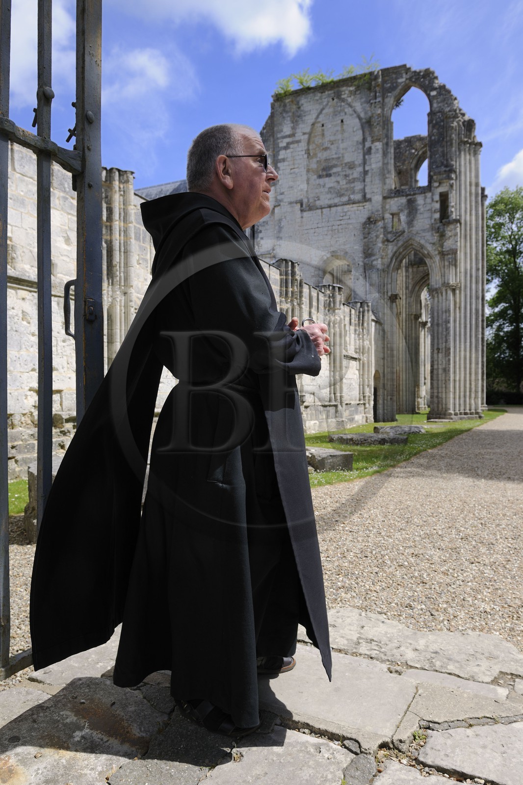France, Seine-Maritime (76), Saint-Wandrille-Rançon, Abbaye de Saint-Wandrille, anciennement abbaye de Fontenelle, abbaye bénédictine fondée au VIIe siècle, ruines de l'église abbatiale Saint-Pierre
