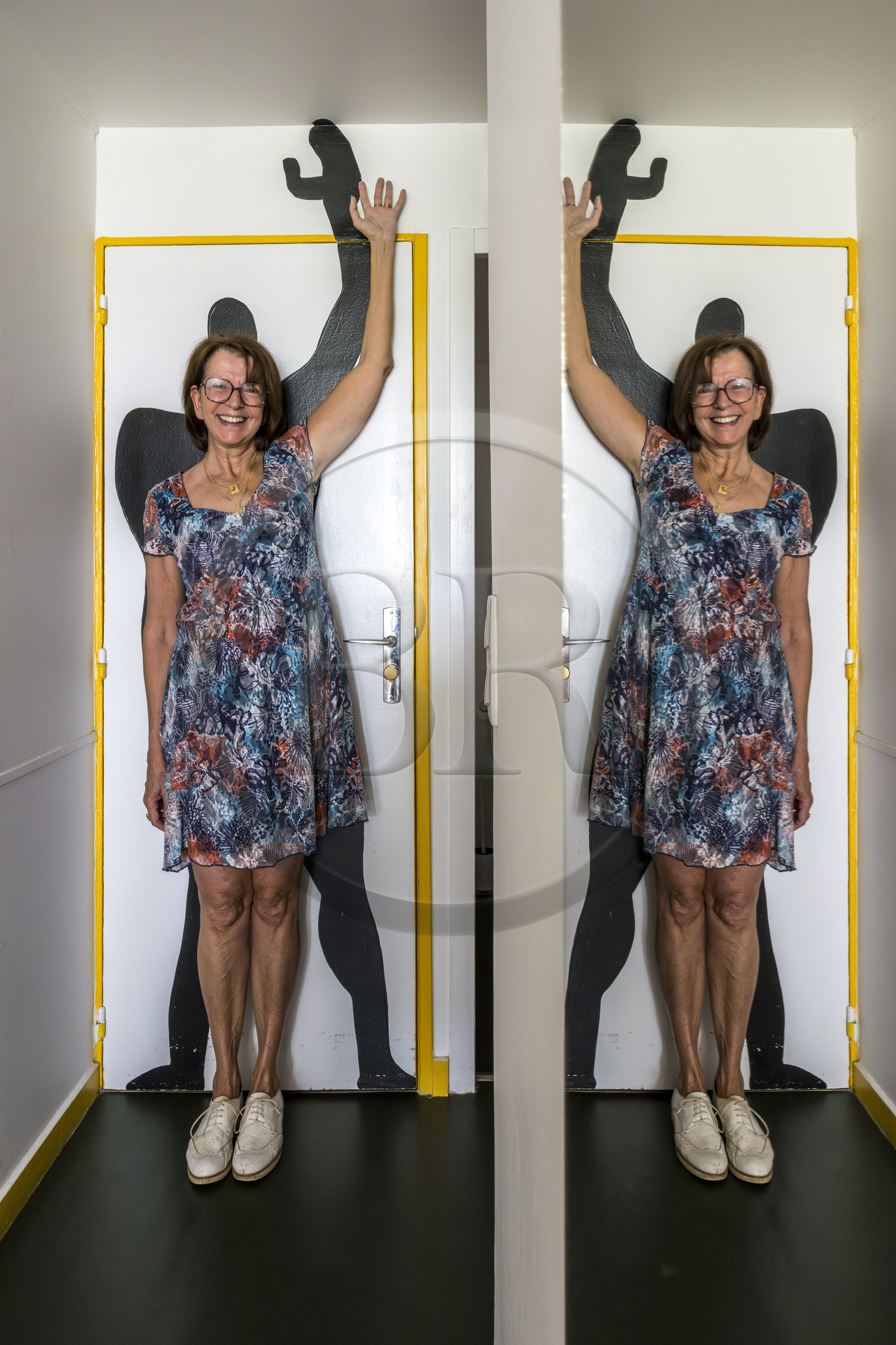 France, Bouches-du-Rhône (13), Marseille, oeuvre architecturale de Le Corbusier, classée Patrimoine Mondial de l'UNESCO, la Cité Radieuse par l'architecte Le Corbusier, Dominique Gerardin propriétaire de Hotel Le Corbusier et Restaurant Le Ventre de l'Architecte