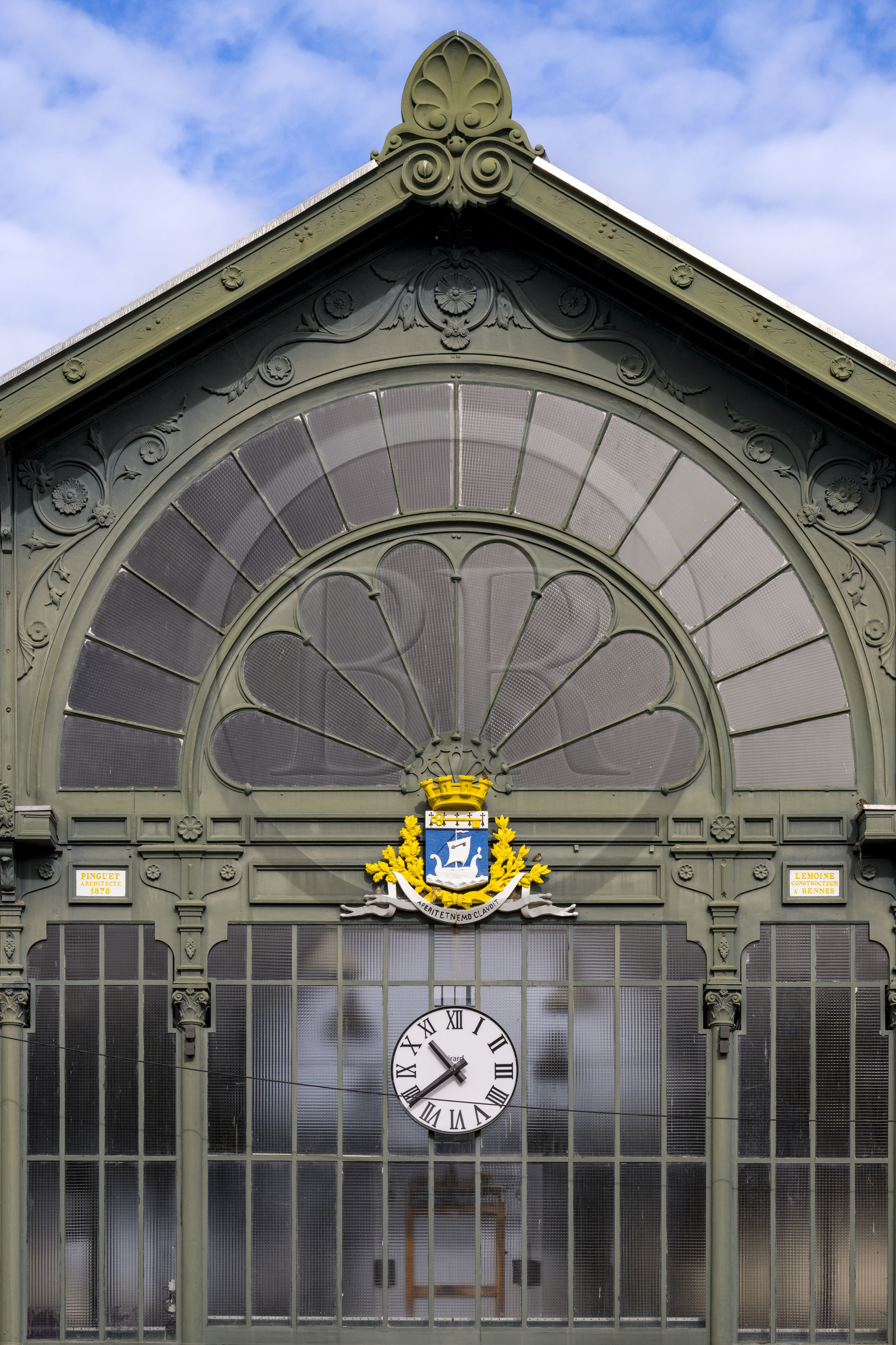 France, Loire-Atlantique, Saint-Nazaire, the market halls of the Méan-Penhoët district are the old market halls of the city center until the 1930s, dismantled and moved here