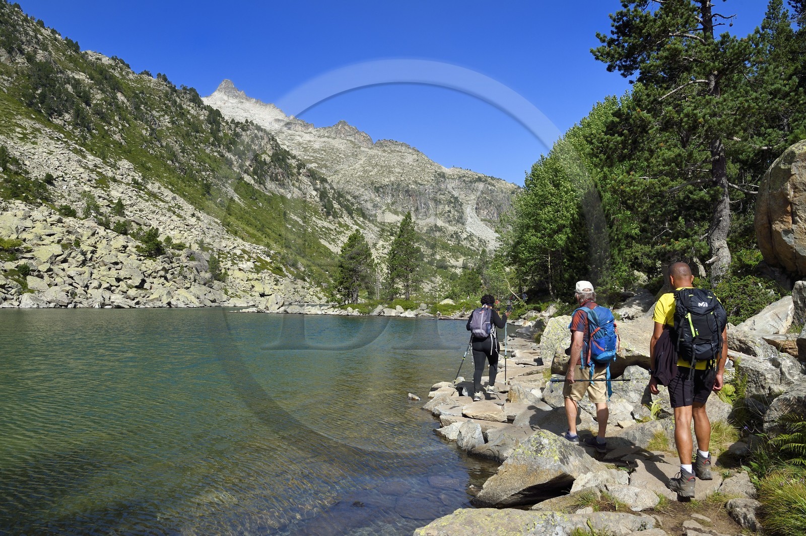 France, Hautes Pyrenees, Saint Lary Soulan, Neouvielle National Nature Reserve, Neouvielle lakes hike, Les Laquettes small lakes