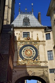 France, Seine-Maritime (76), Rouen, le Gros-Horloge, horloge astronomique avec un mécanisme du XIVe siècle et un cadran du XVIe siècle