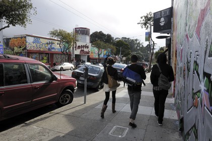 United States, California, San Francisco, formerly Hippie district of Haight-Ashbury, the famous Amoeba music store