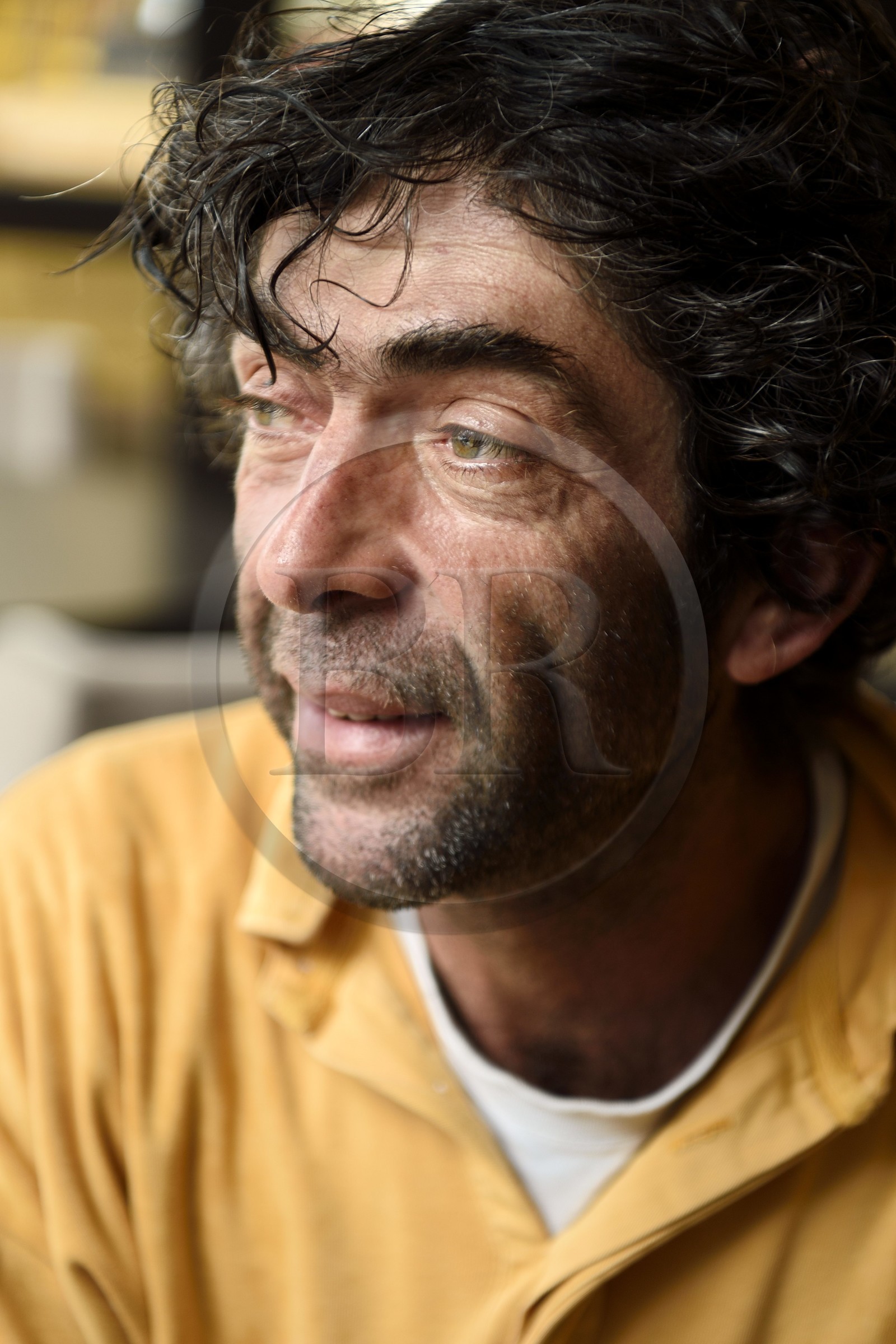 France, Var (83), Iles d'Hyères, parc national de Port Cros, Ile de Porquerolles, port du village, le pêcheur Pierre Pironneau