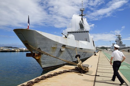 France, Var (83), Toulon, la base navale (Arsenal), quai Millhaut, la frégate La Fayette (F710) de la Marine nationale