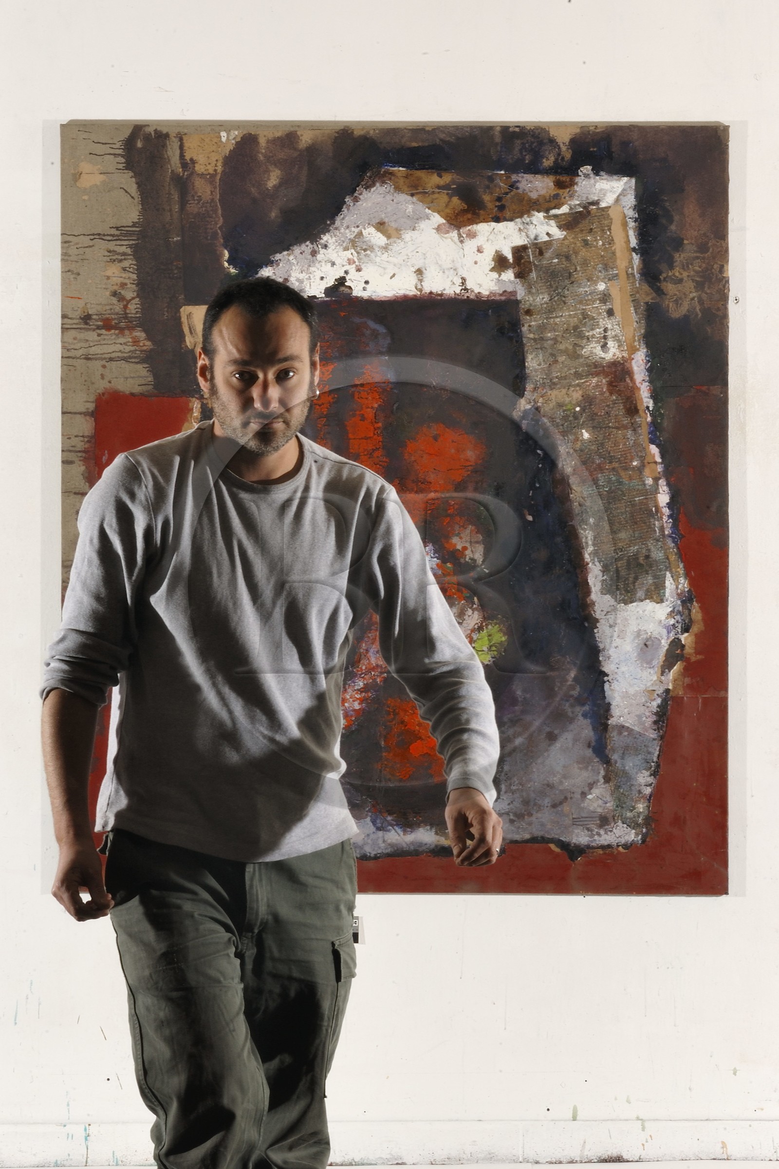 France, Paris (75), Atelier de l'artiste peintre Fred Kleinberg