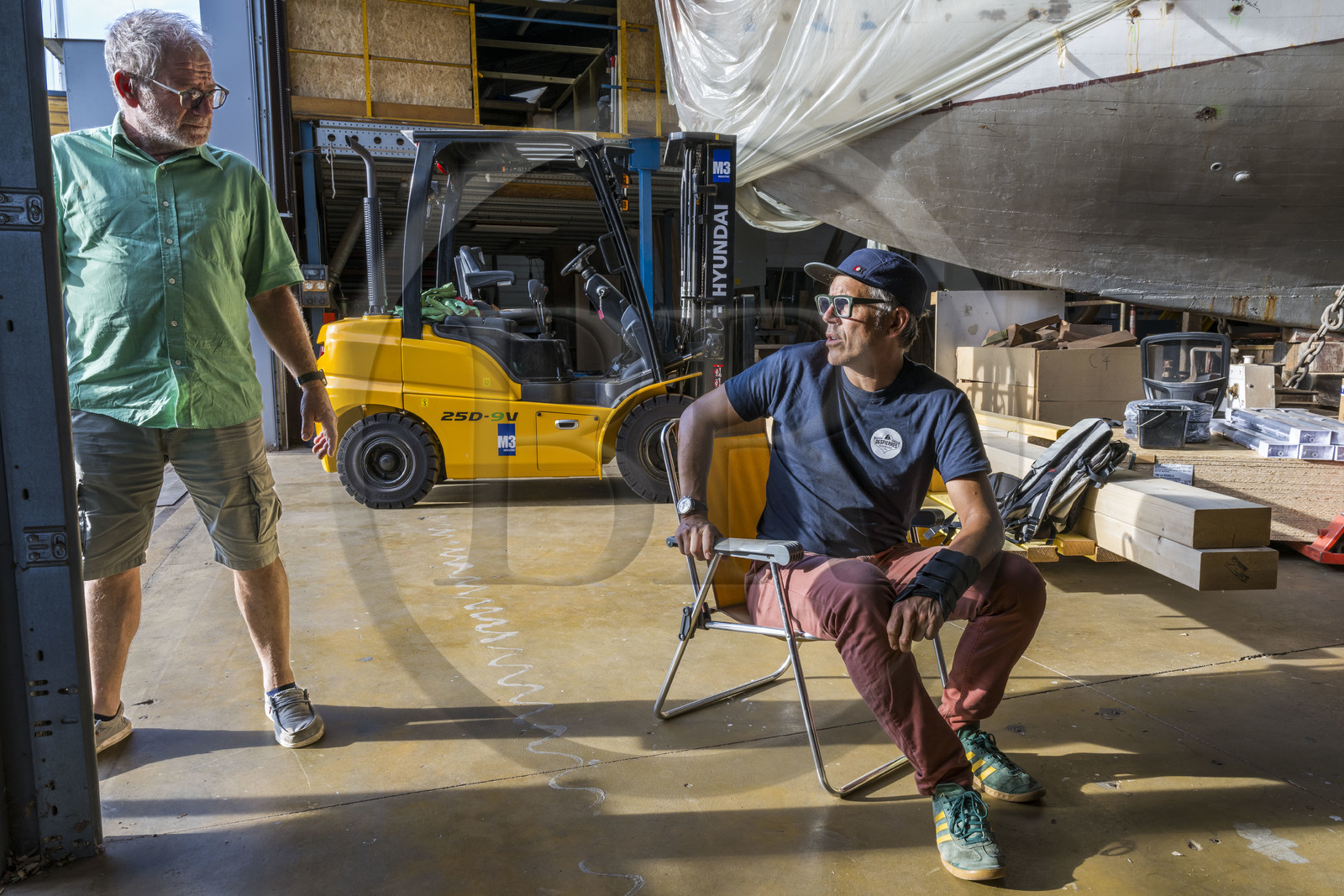 France, Charente-Maritime (17), La Rochelle, quartier des Minimes, Chantier Despierres - Atelier Bois et Océan, spécialisé dans la charpente marine, l’entretien et la réparation de navires de plaisance en bois, il est dirigé par Nicolas Chanteloup