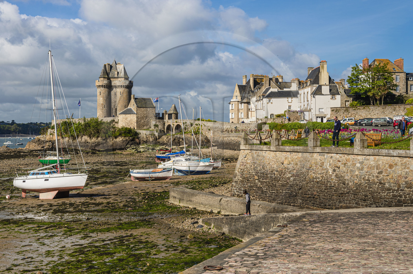 France, Ille-et-Vilaine (35), Côte d'Emeraude, Saint-Malo, quartier Saint-Servan, le port et la Tour Solidor construite en 1382, musée international du Long-Cours Cap-Hornier